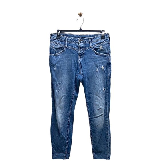 True Religion Halle High Rise Super Skinny Front Yoke Jeans Blue Size 32 Classic - Picture 2 of 16